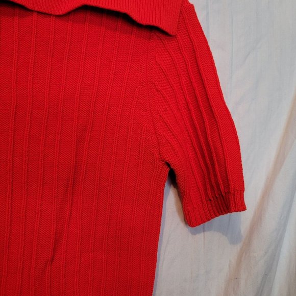 Vintage Red Pullover Sweater Collared The Broadway Size Medium Acrylic Japan - Picture 11 of 12